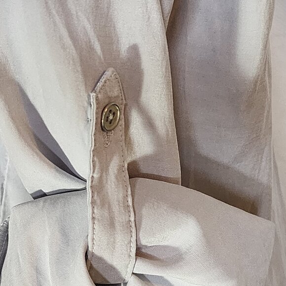 Chico's Gray Quarter Zip Modal Poly Tab Sleeve Pullover Blouse Chico Sz 3 US XL - Picture 11 of 16